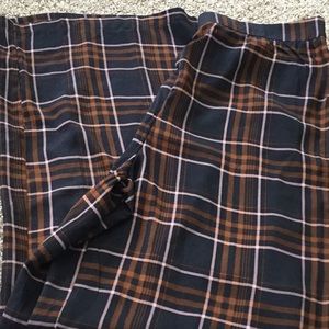 Wide leg plaid pant